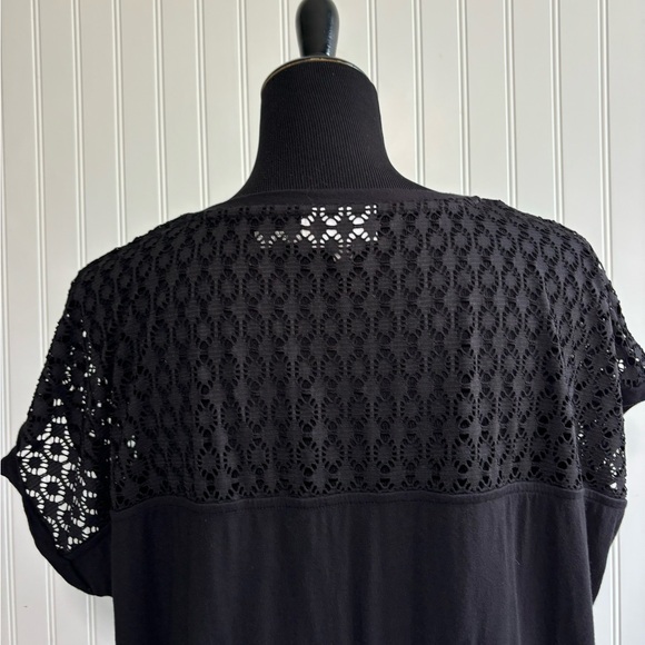 Calvin Klein Swimwear Crochet-Shoulder Tunic Cover Up Women's L/XL Black Dress - Picture 10 of 16